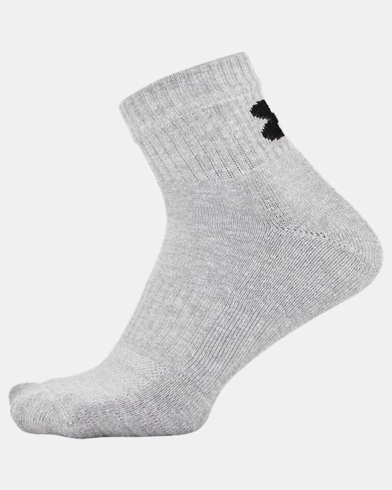 Youth UA Training Cotton Quarter – 6-Pack Socks, Gray, pdpMainDesktop image number 2
